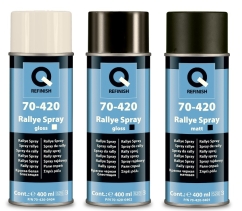 QR 70-420 Rallye Spray 400ml (valkoinen, musta puolimatta, musta matta)